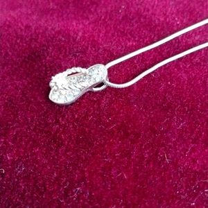 Sterling silver necklace and Cinderella slipper